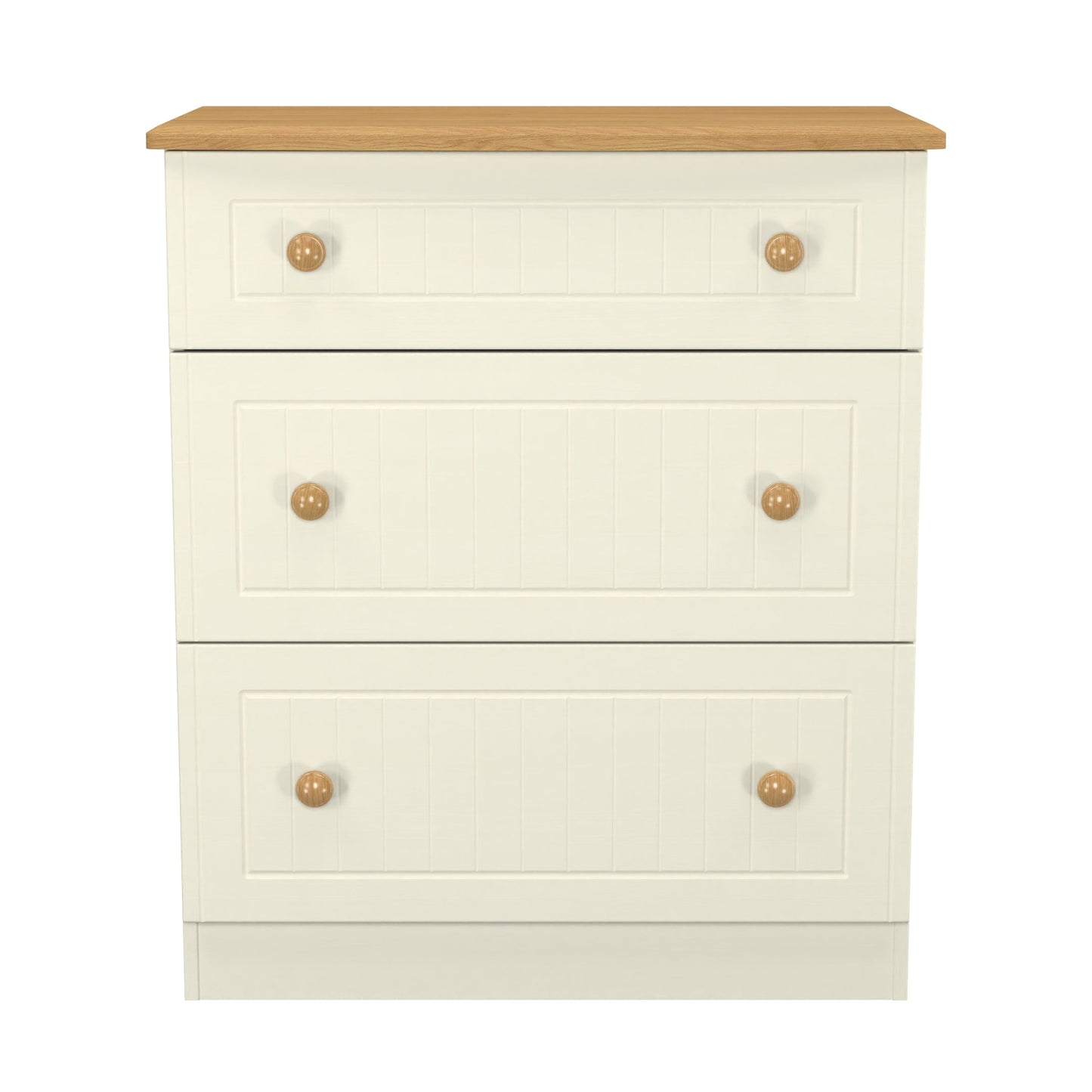 Warwick Chest of Drawers Cream & Oak 3 Drawers 42cm
