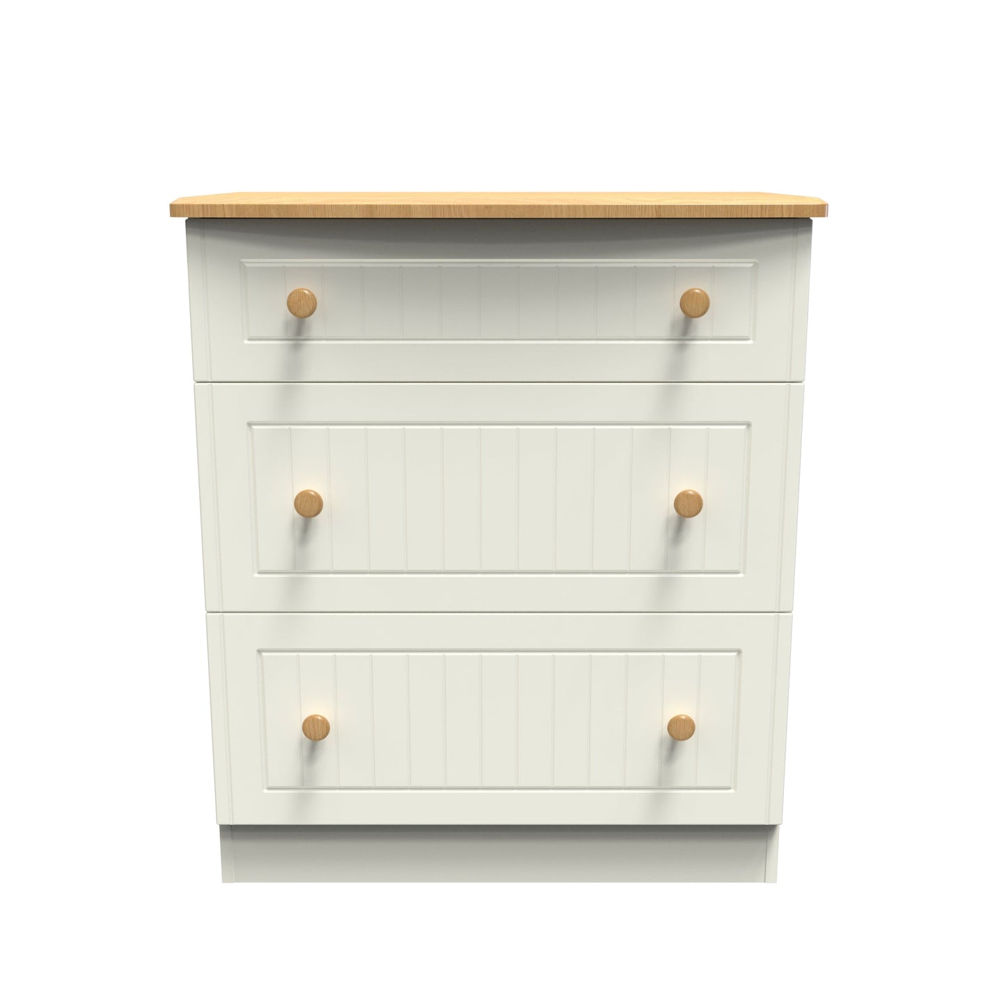 Warwick Chest of Drawers Cream & Oak 3 Drawers 42cm