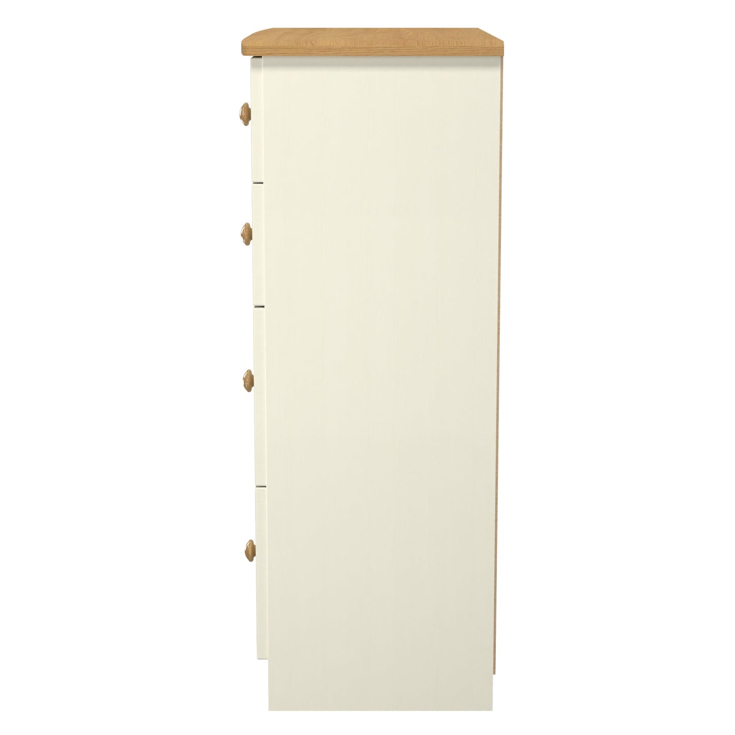 Warwick Tall Chest of Drawers Cream & Oak 4 Drawers 77cm