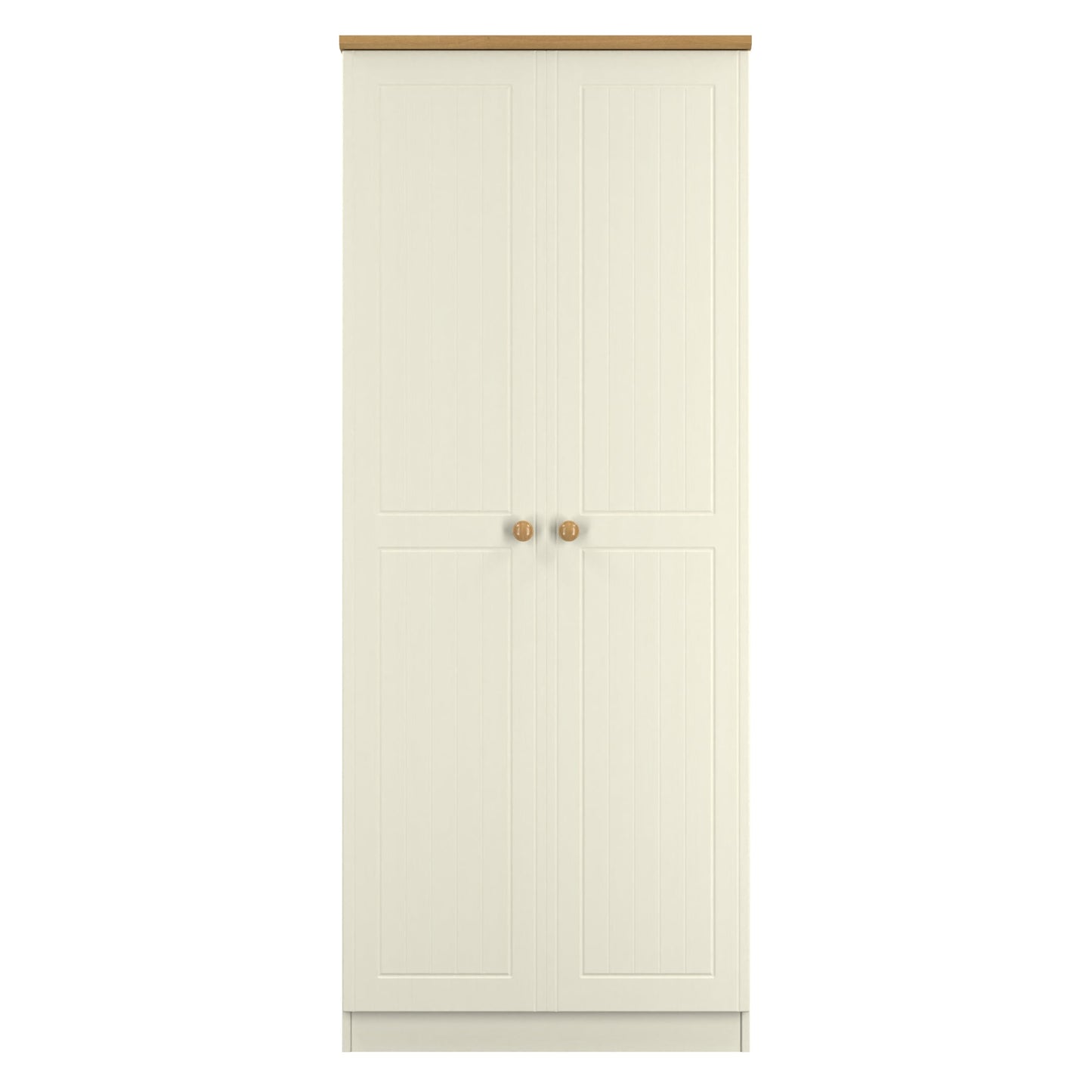 Warwick Tall Wardrobe Cream & Oak 2 Doors 1 Shelf 74cm
