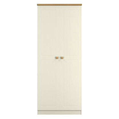 Warwick Tall Wardrobe Cream & Oak 2 Doors 1 Shelf 74cm