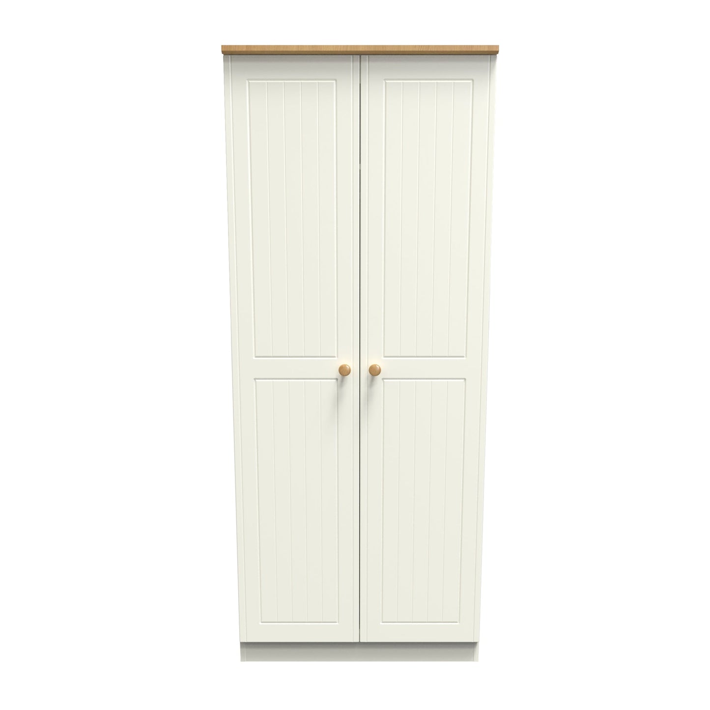 Warwick Tall Wardrobe Cream & Oak 2 Doors 1 Shelf 74cm