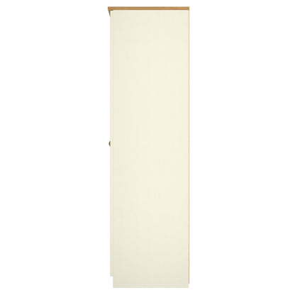 Warwick Tall Wardrobe Cream & Oak 2 Doors 1 Shelf 74cm