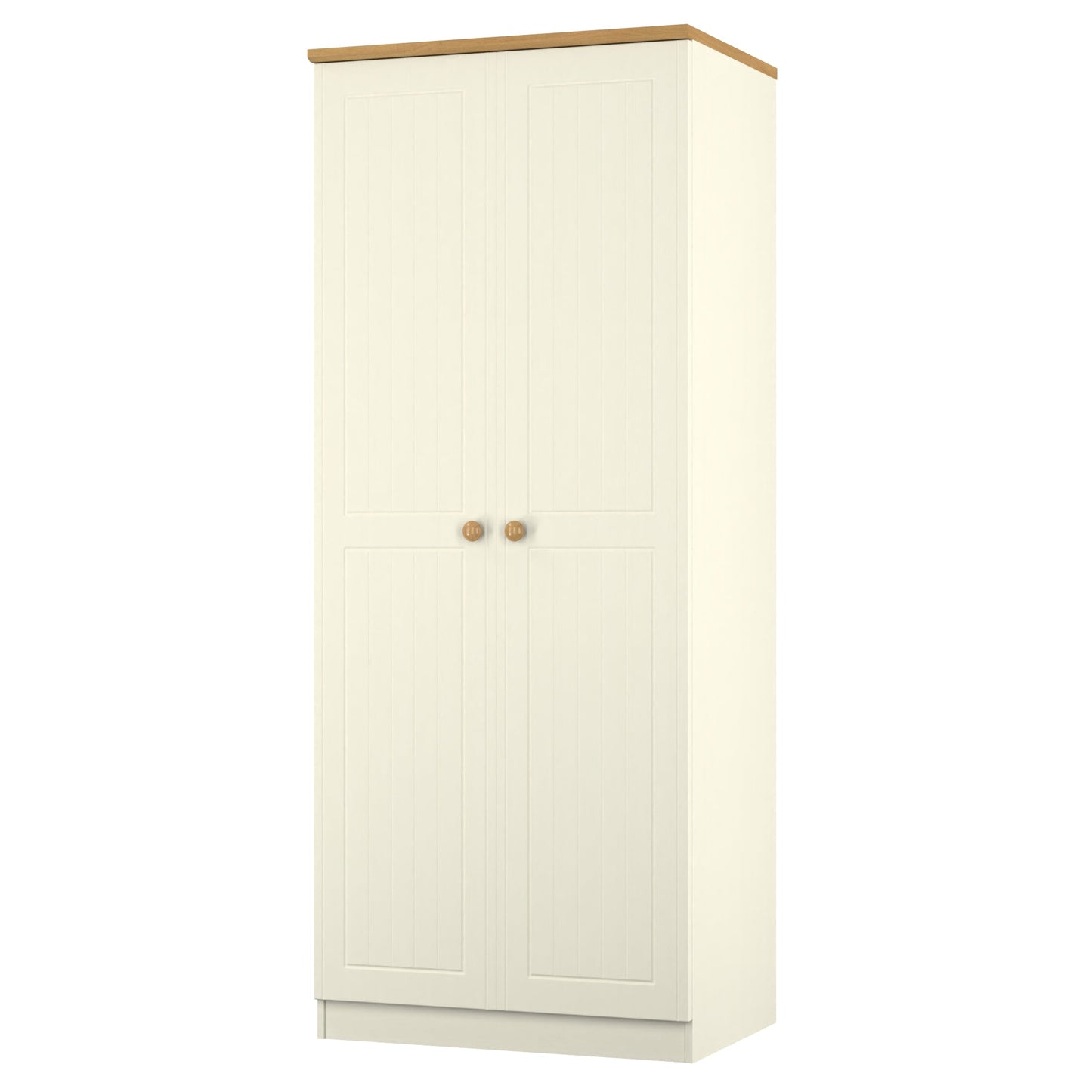 Warwick Tall Wardrobe Cream & Oak 2 Doors 1 Shelf 74cm
