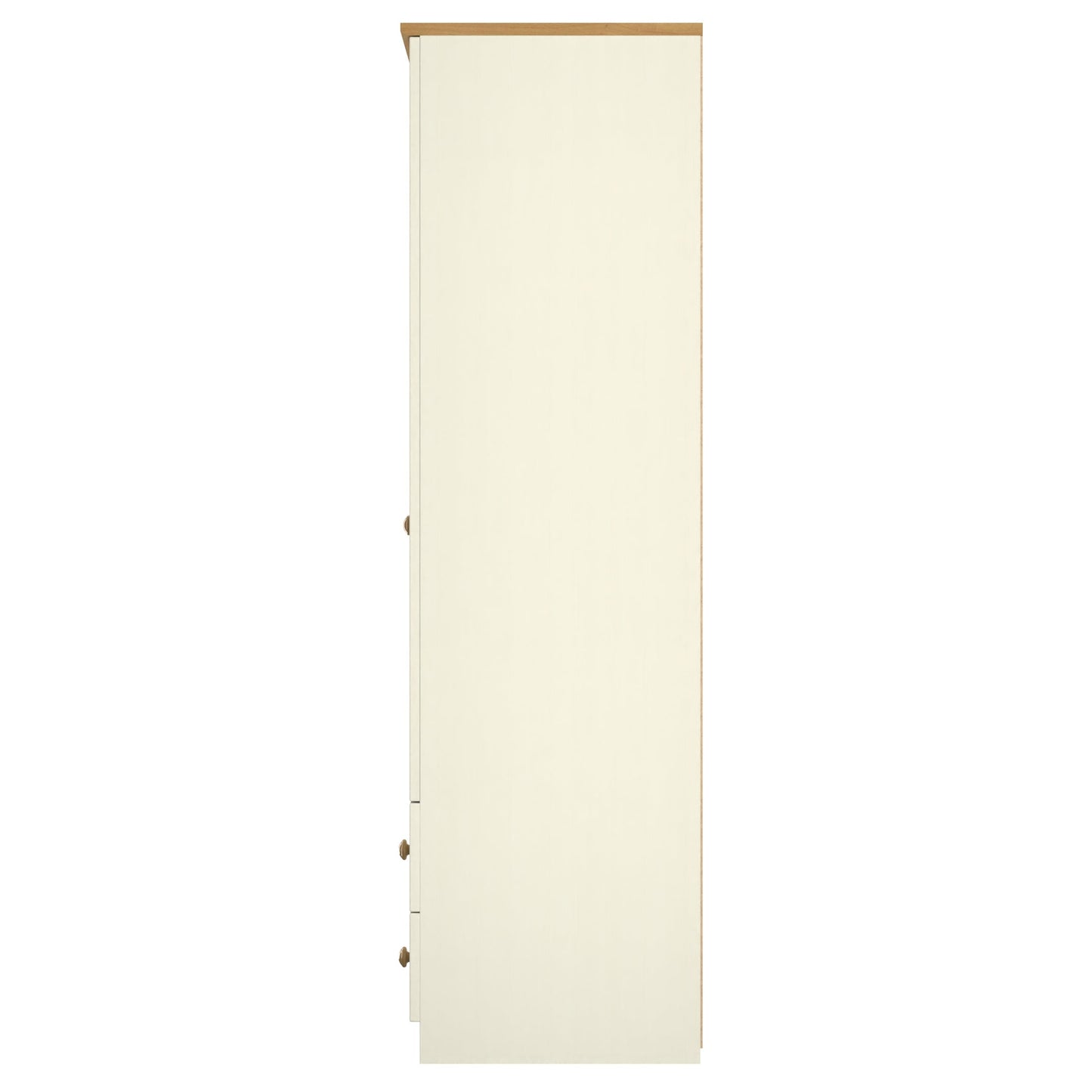 Warwick Tall Wardrobe Cream & Oak 2 Doors 2 Drawers 74cm
