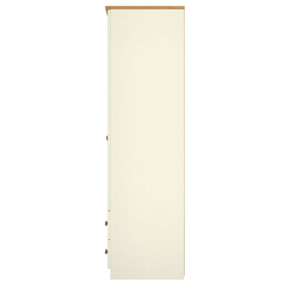 Warwick Tall Wardrobe Cream & Oak 2 Doors 2 Drawers 74cm