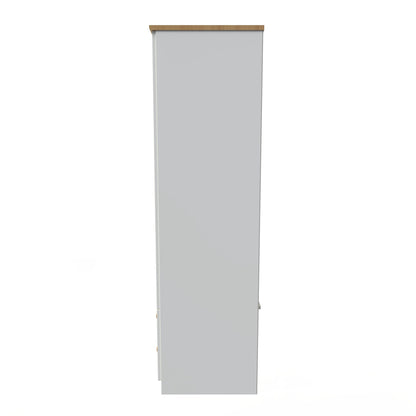 Warwick Tall Wardrobe Cream & Oak 2 Doors 2 Drawers 74cm