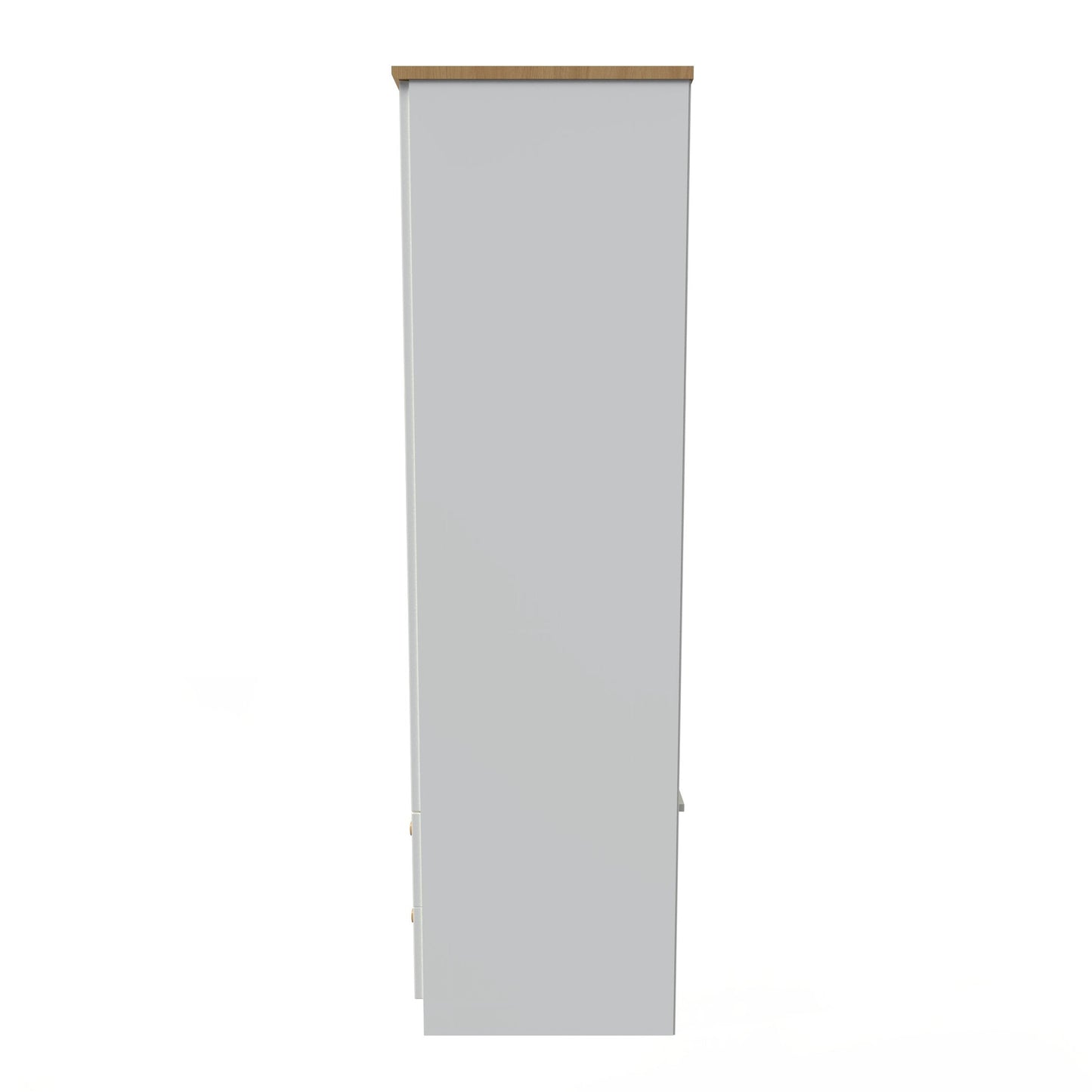 Warwick Tall Wardrobe Cream & Oak 2 Doors 2 Drawers 74cm