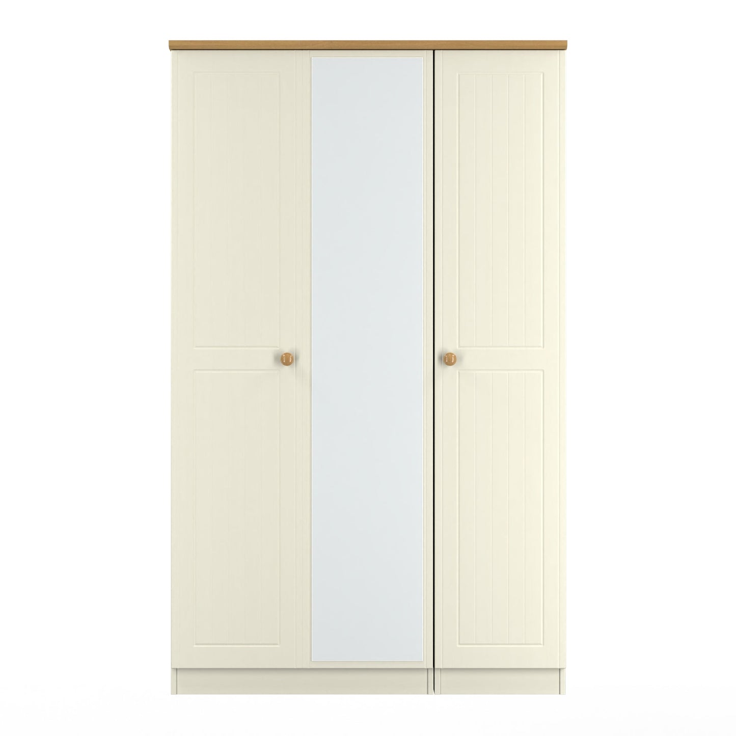 Warwick Tall Mirror Wardrobe Cream & Oak 111cm