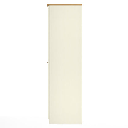 Warwick Tall Mirror Wardrobe Cream & Oak 111cm