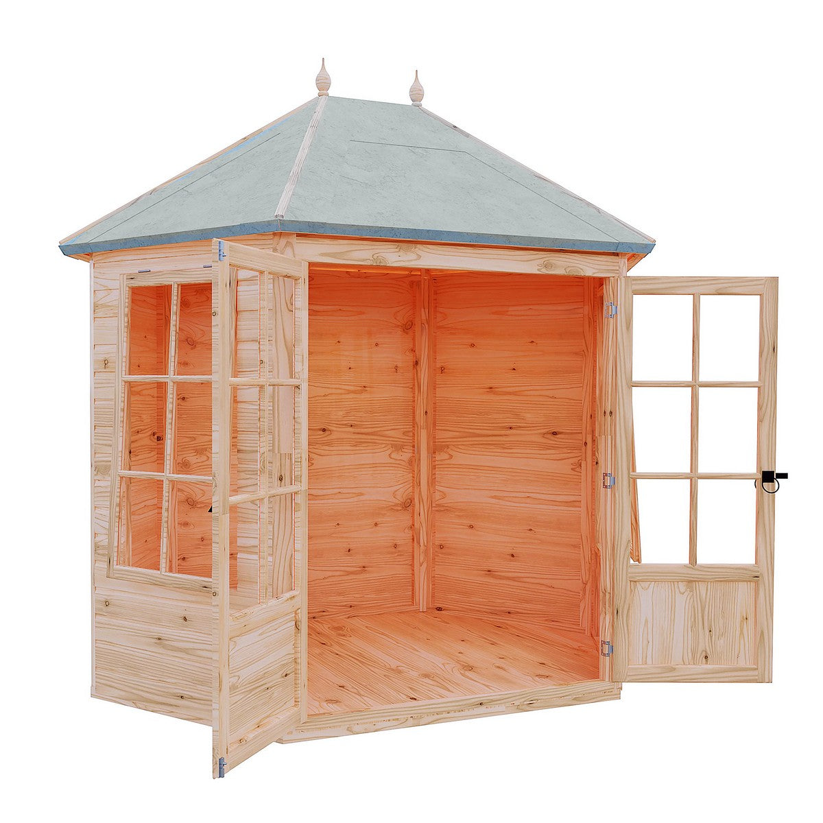 Shire Windermere 6' 10" x 9' 4" Hexagonal Hip Summerhouse - Premium Dip Treated Shiplap
