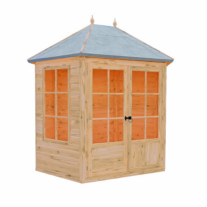 Shire Windermere 6' 10" x 9' 4" Hexagonal Hip Summerhouse - Premium Dip Treated Shiplap