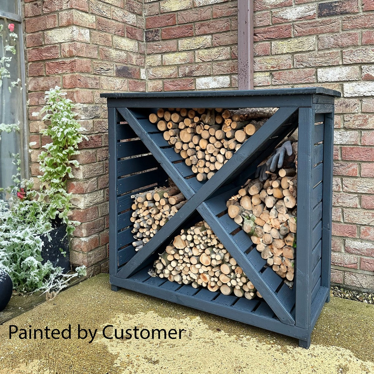 Shire Woodlowe 1' 3" x 2' 11" Log Store - Premium Coated Slatted