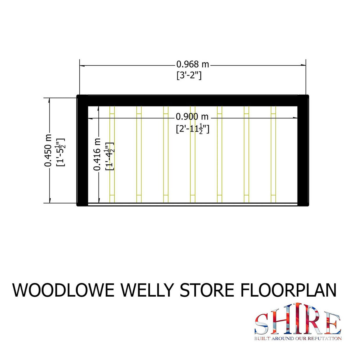 Shire Woodlowe 1' 5" x 3' 2" Boot Store - Premium Dip Treated Board