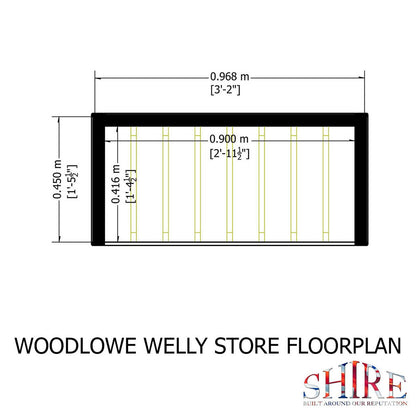 Shire Woodlowe 1' 5" x 3' 2" Boot Store - Premium Dip Treated Board