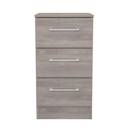 Worcester Bedside Table Light Grey 3 Drawers 37cm