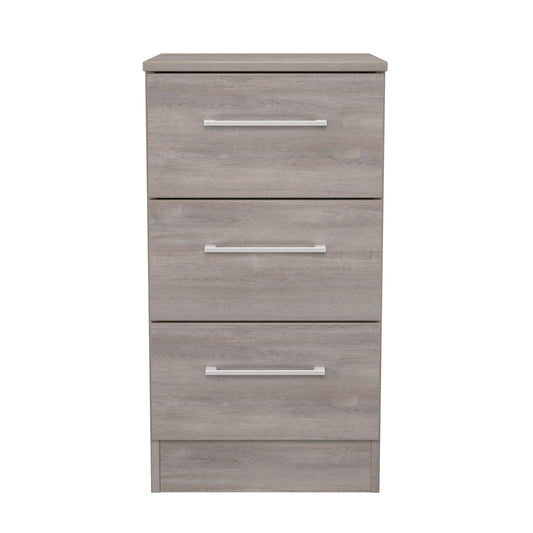 Worcester Bedside Table Light Grey 3 Drawers 37cm