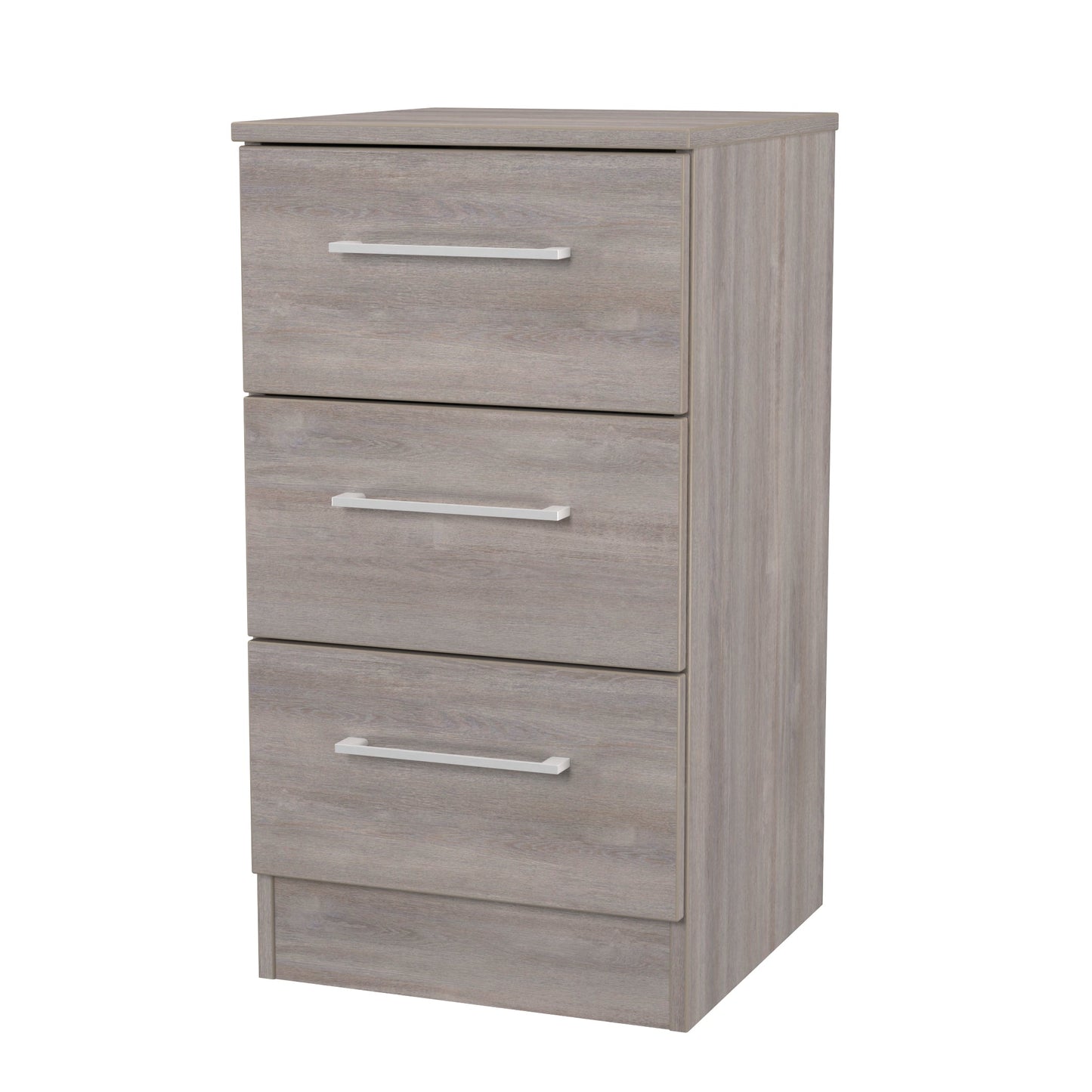 Worcester Bedside Table Light Grey 3 Drawers 37cm