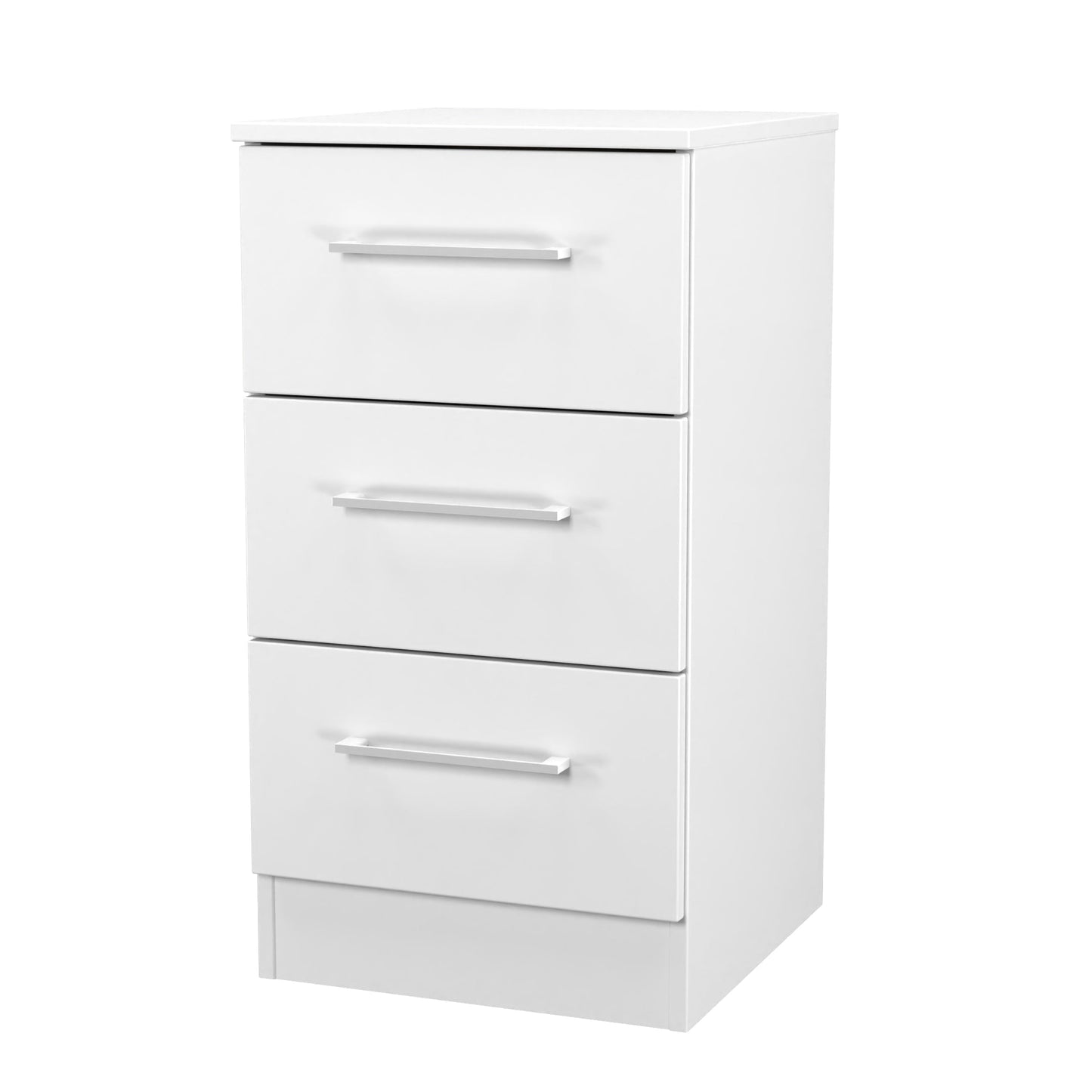 Worcester Bedside Table White 3 Drawers 37cm