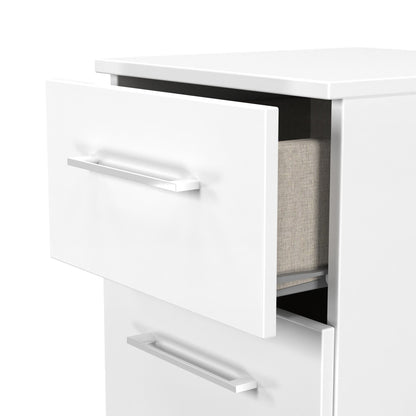 Worcester Bedside Table White 3 Drawers 37cm
