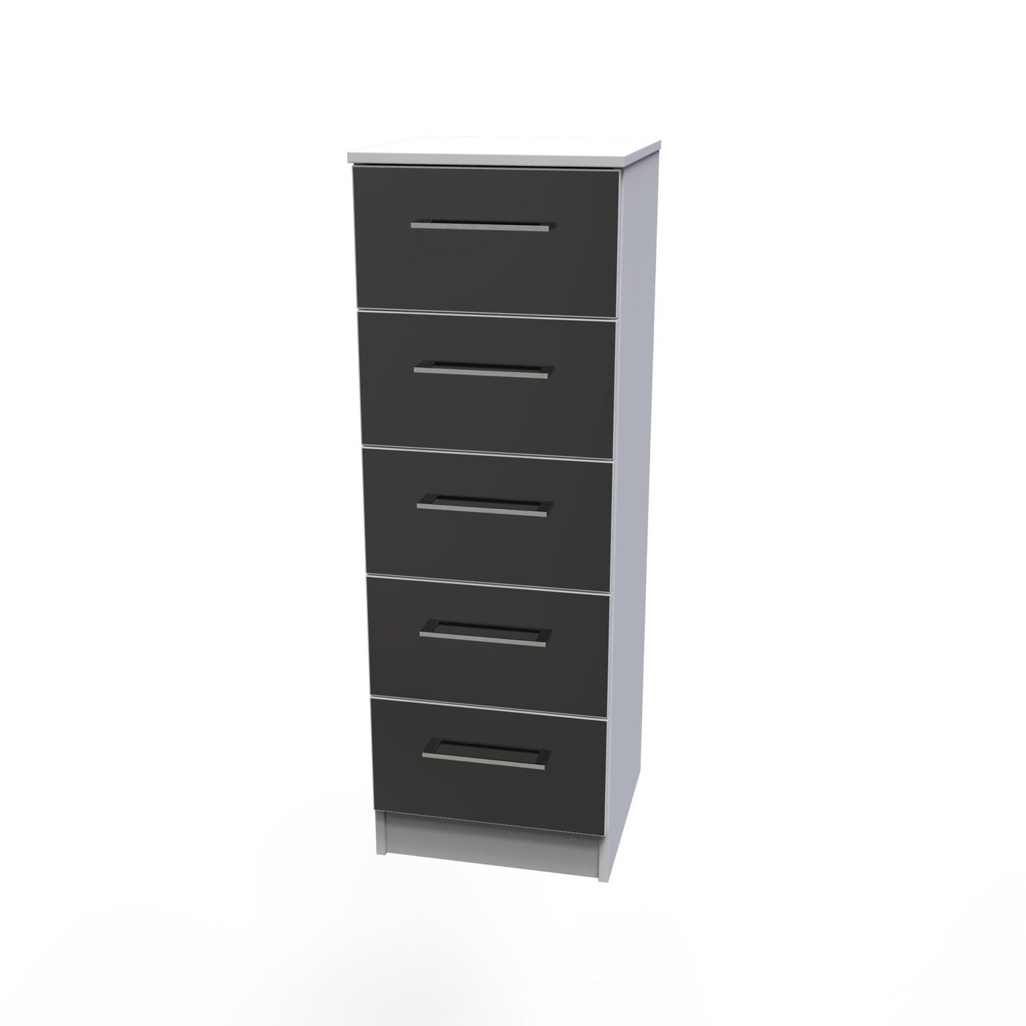 Worcester Tall Tallboy Black & White 5 Drawers 37cm