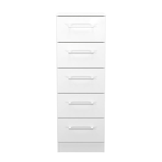 Worcester Tall Tallboy White 5 Drawers 37cm