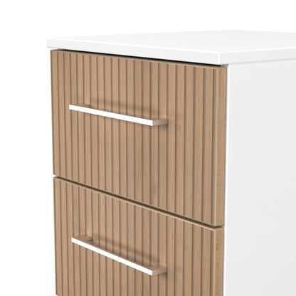 Worcester Bedside Table White & Light Oak 2 Drawers 37cm