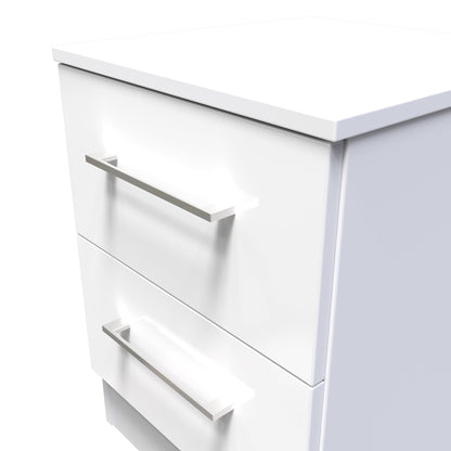 Worcester Bedside Table White 2 Drawers 37cm