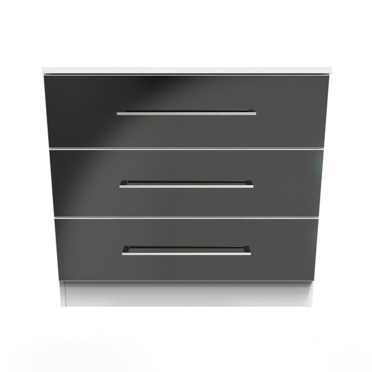 Worcester Chest of Drawers Black & White 3 Drawers 74cm