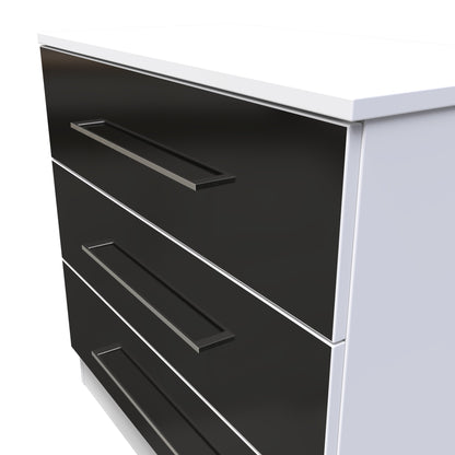 Worcester Chest of Drawers Black & White 3 Drawers 74cm