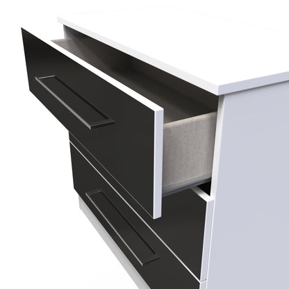 Worcester Chest of Drawers Black & White 3 Drawers 74cm