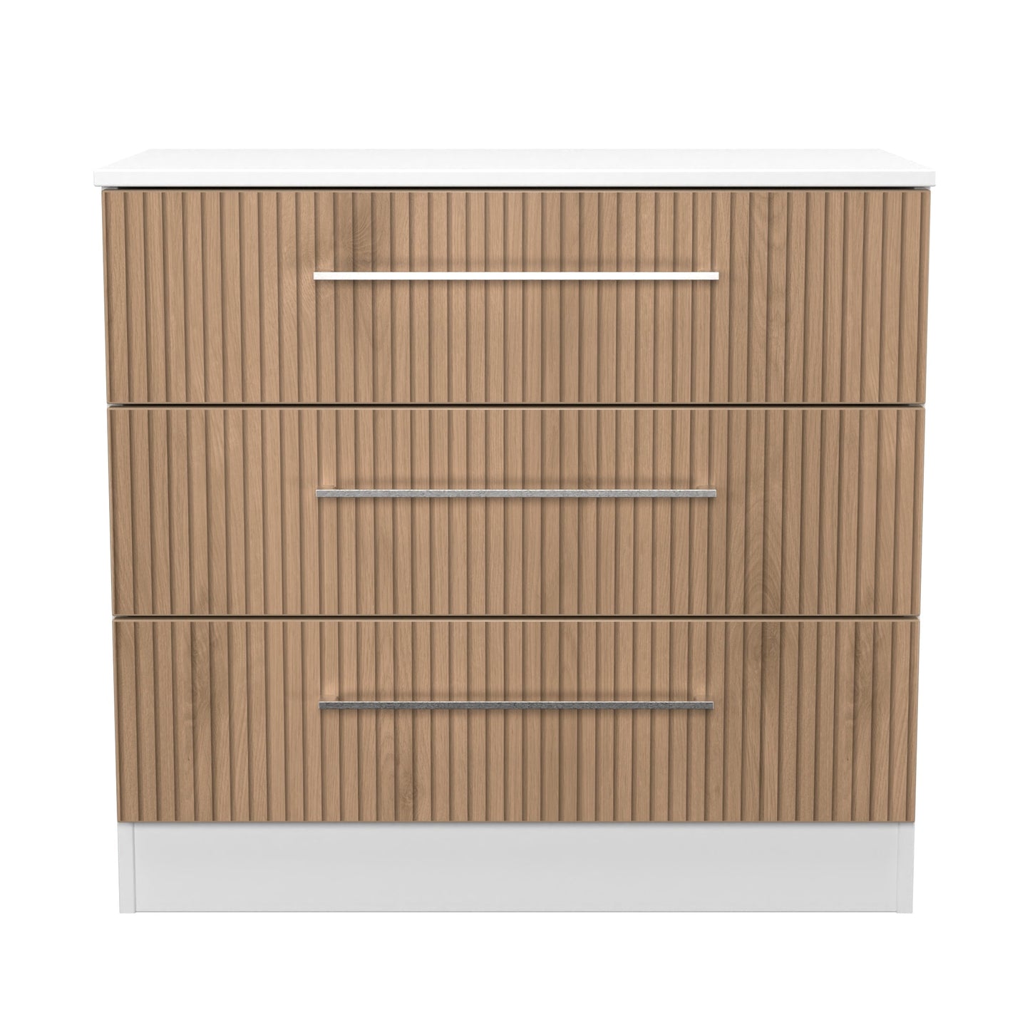 Worcester Chest of Drawers White & Light Oak 3 Drawers 74cm