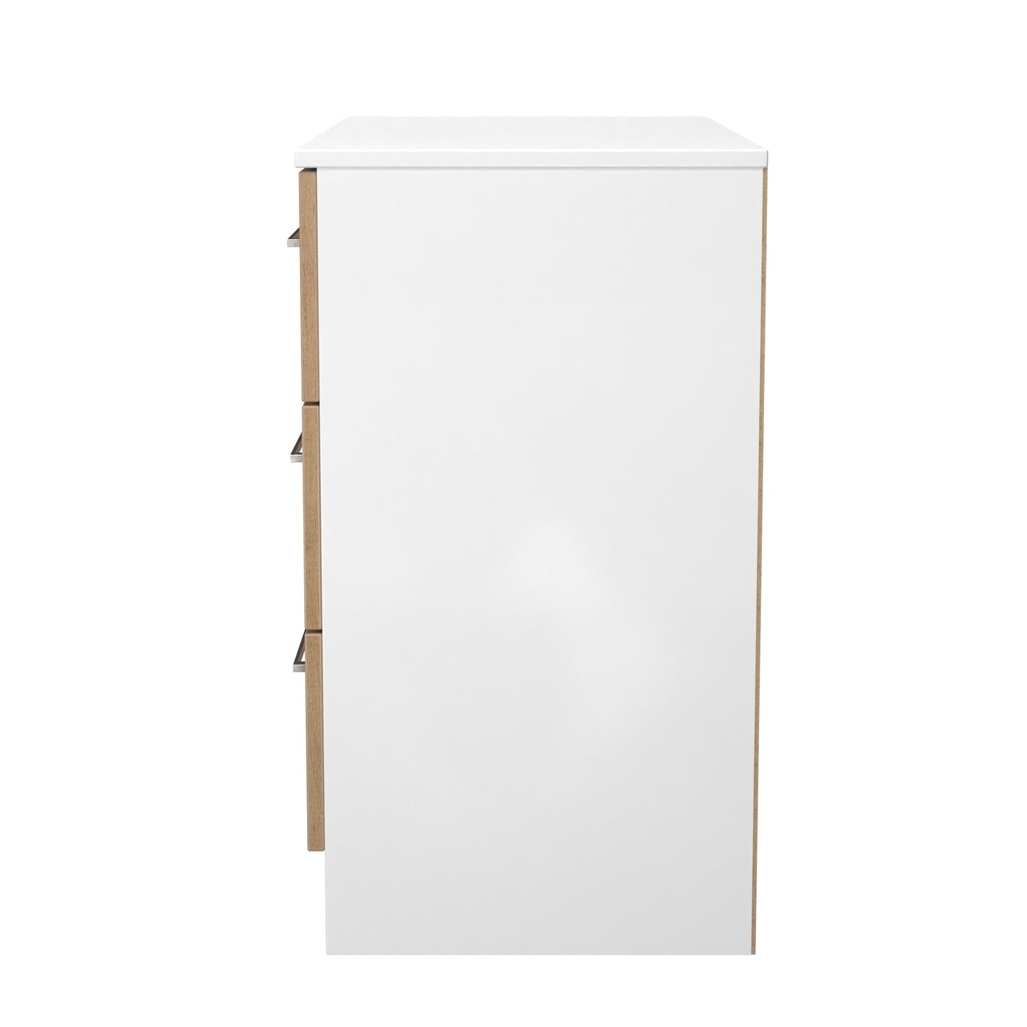 Worcester Chest of Drawers White & Light Oak 3 Drawers 74cm