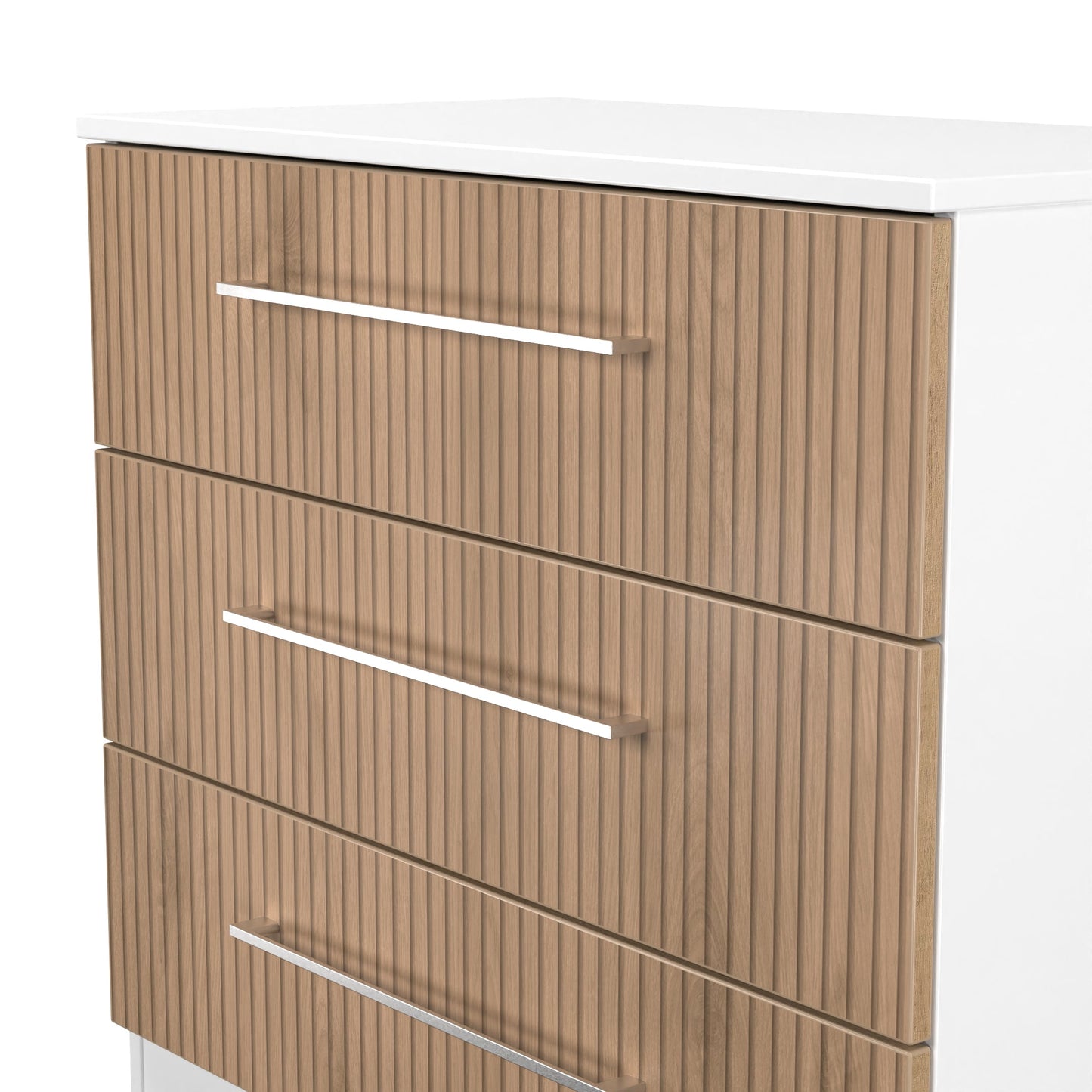 Worcester Chest of Drawers White & Light Oak 3 Drawers 74cm