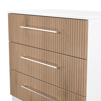 Worcester Chest of Drawers White & Light Oak 3 Drawers 74cm