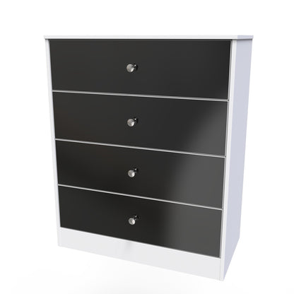 Worcester Chest of Drawers Black & White 4 Drawers 74cm