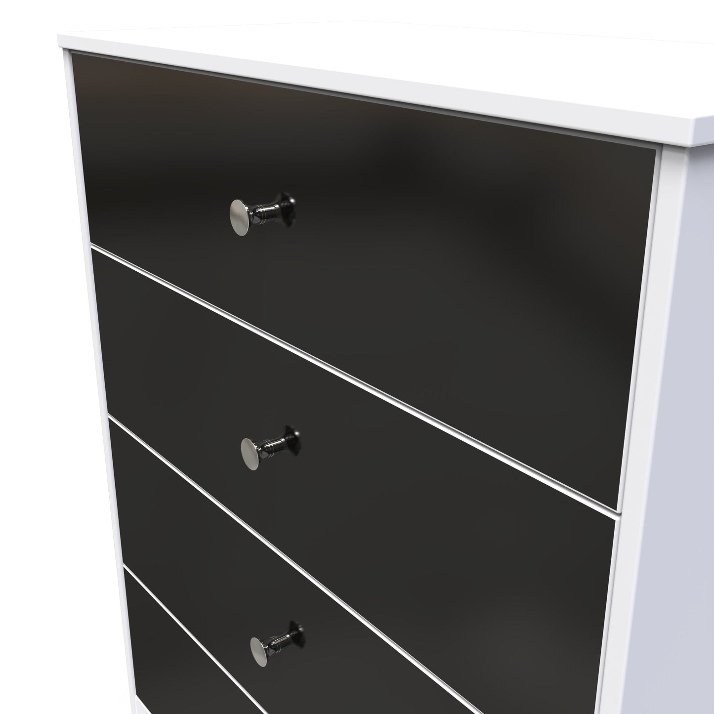 Worcester Chest of Drawers Black & White 4 Drawers 74cm