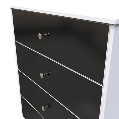 Worcester Chest of Drawers Black & White 4 Drawers 74cm