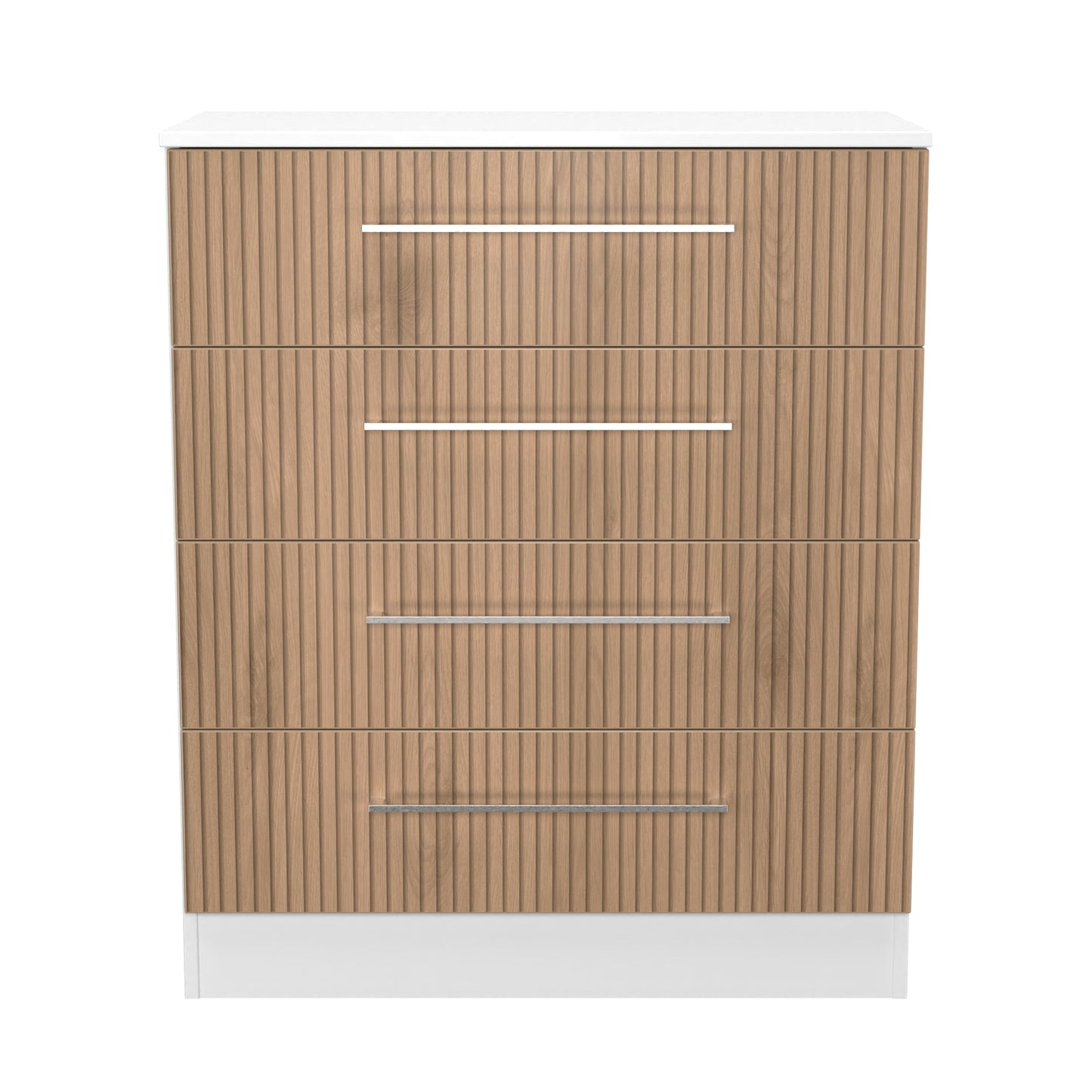 Worcester Chest of Drawers White & Light Oak 4 Drawers 74cm