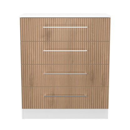 Worcester Chest of Drawers White & Light Oak 4 Drawers 74cm