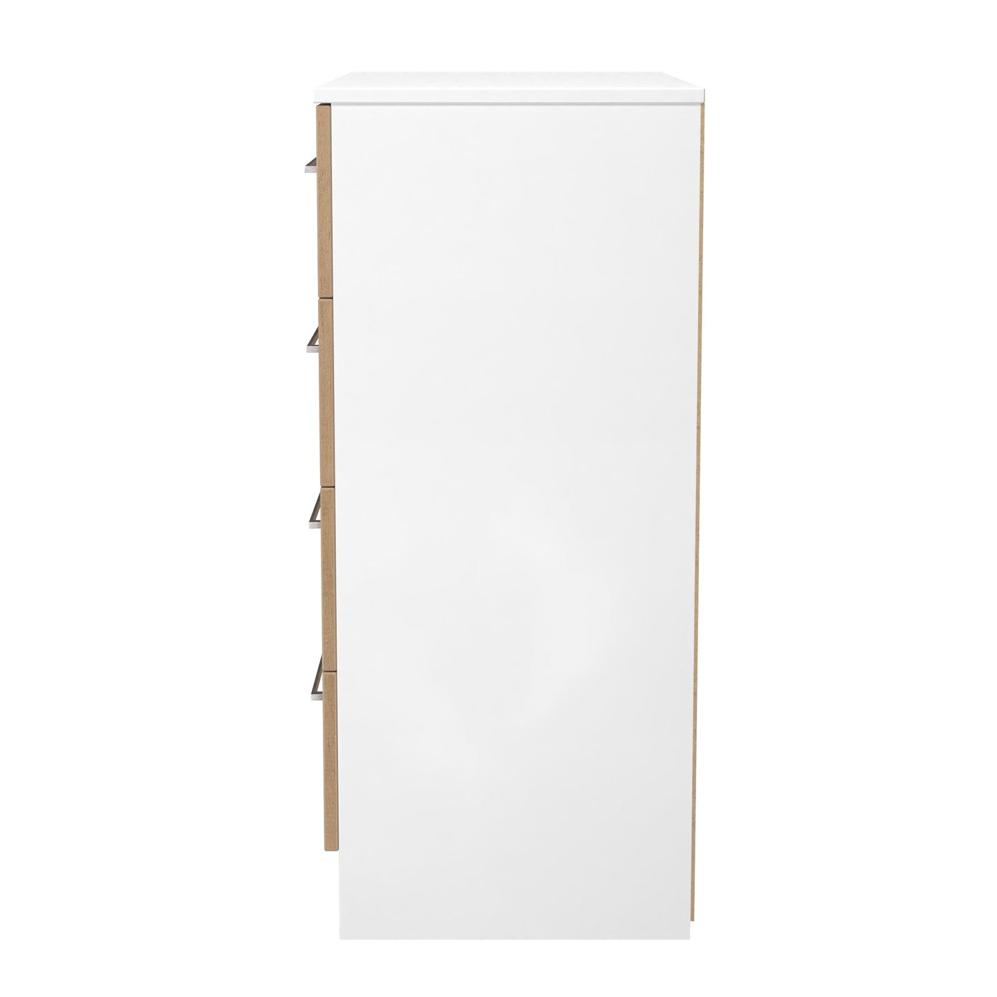 Worcester Chest of Drawers White & Light Oak 4 Drawers 74cm