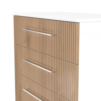 Worcester Chest of Drawers White & Light Oak 4 Drawers 74cm