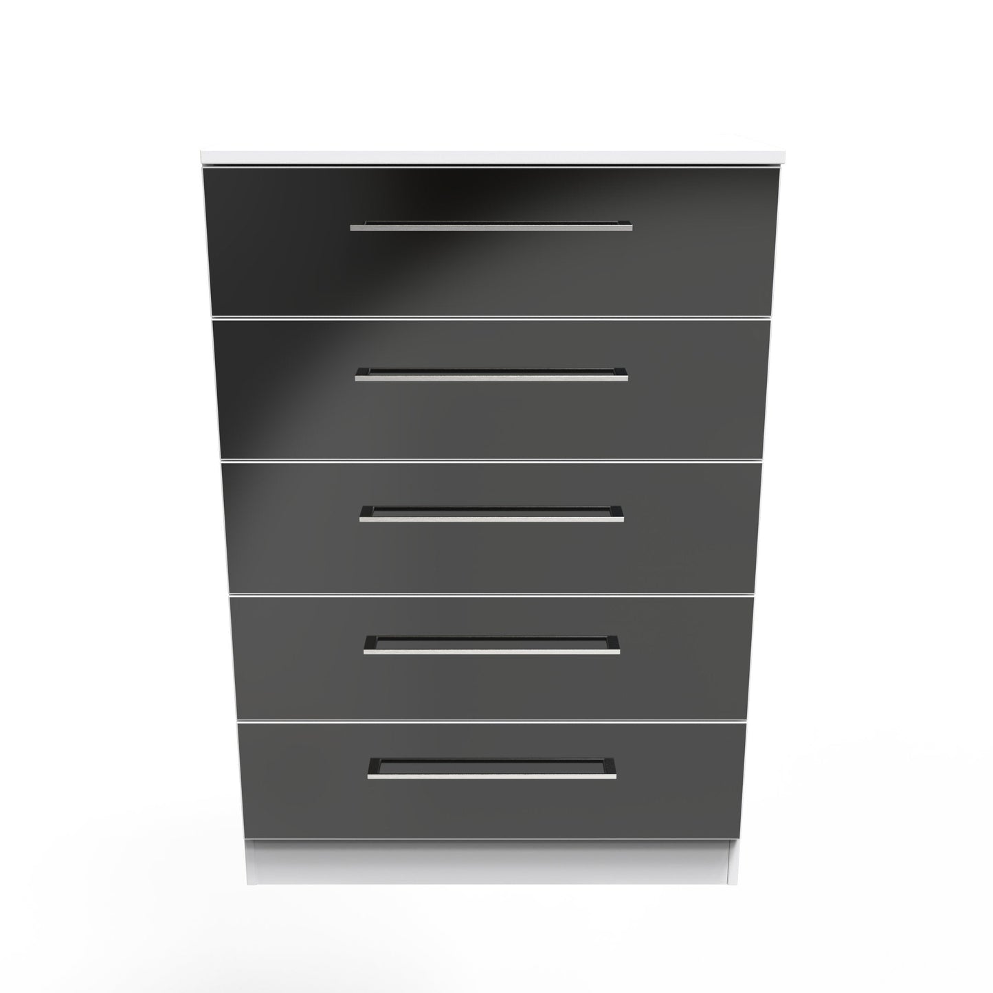 Worcester Tall Chest of Drawers Black & White 5 Drawers 74cm