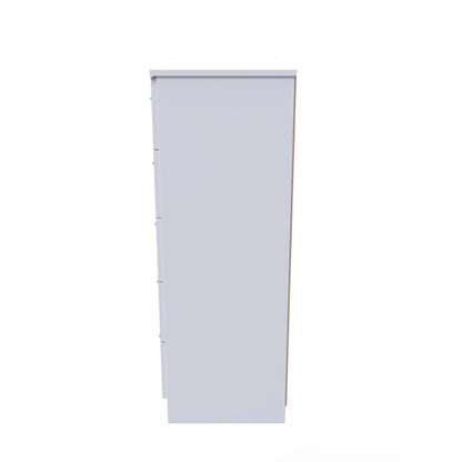 Worcester Tall Chest of Drawers Black & White 5 Drawers 74cm