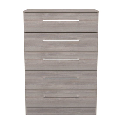 Worcester Tall Chest of Drawers Light Grey 5 Drawers 74cm