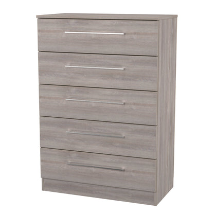 Worcester Tall Chest of Drawers Light Grey 5 Drawers 74cm