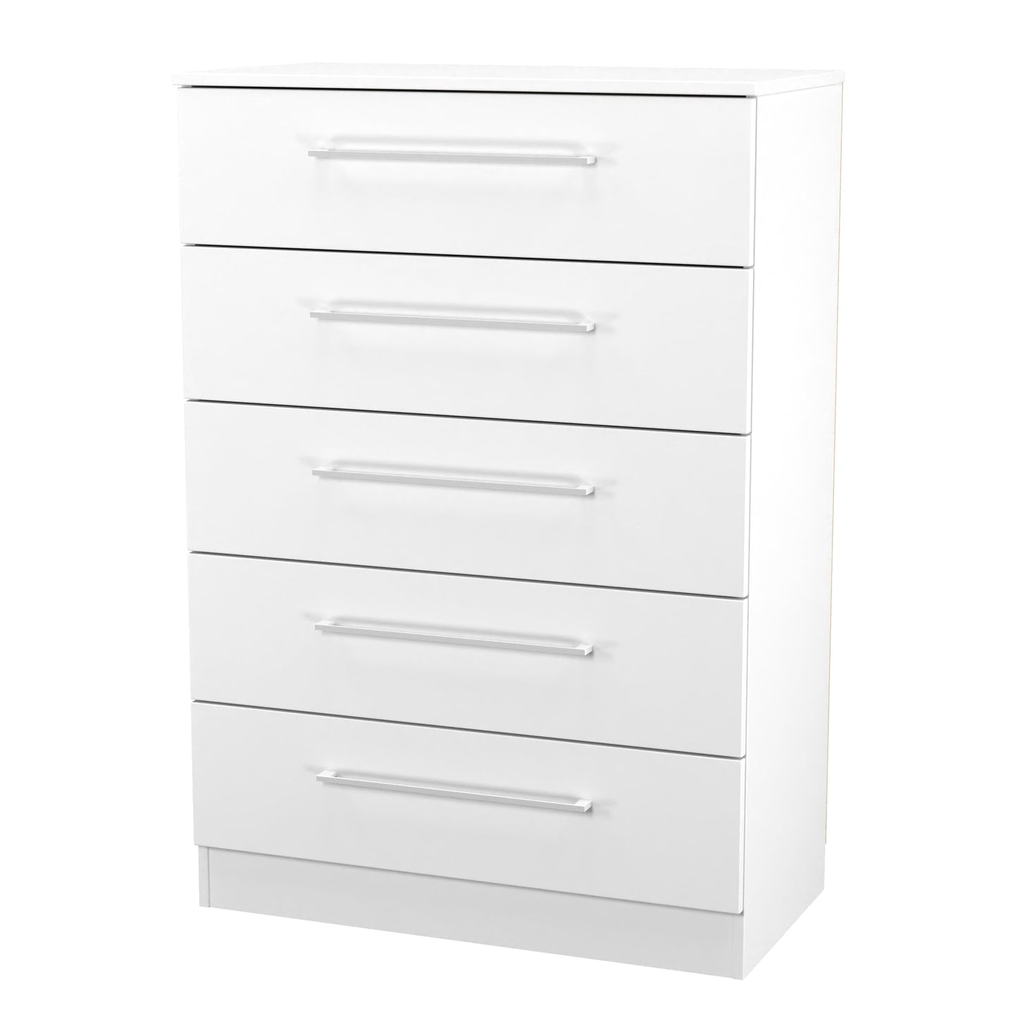 Worcester Tall Chest of Drawers White 5 Drawers 74cm