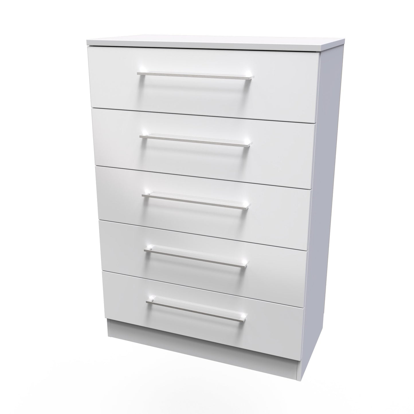 Worcester Tall Chest of Drawers White 5 Drawers 74cm