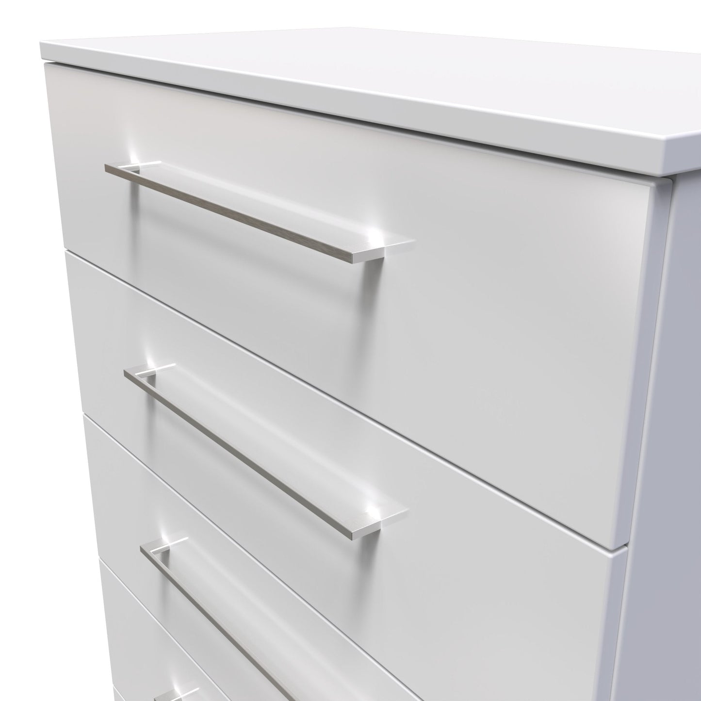 Worcester Tall Chest of Drawers White 5 Drawers 74cm