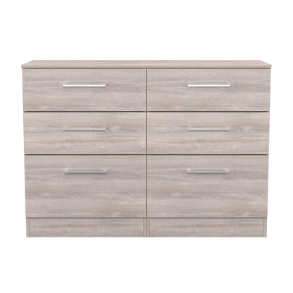 Worcester Large Chest of Drawers Light Grey 6 Drawers 110cm